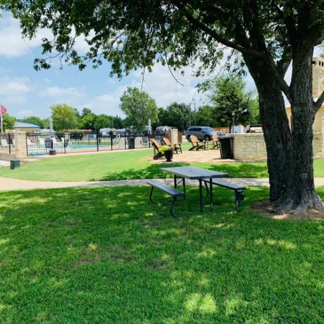 Rest area with trees