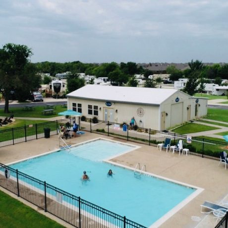 People enjoying the pool